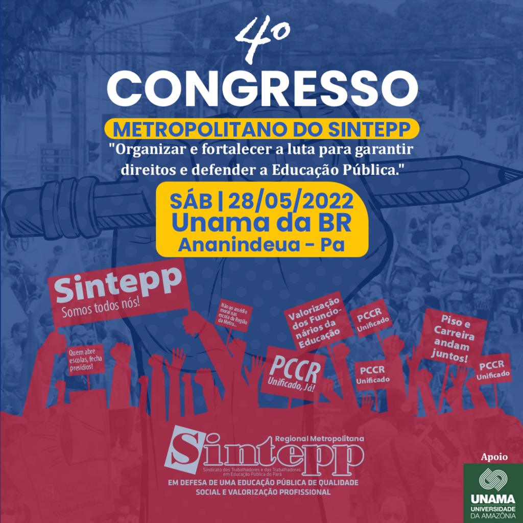 IV Congresso Metropolitano do Sintepp será em Ananindeua