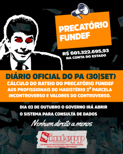 Data do pagamento do precatório do Fundef